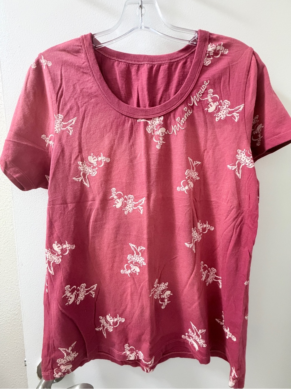 Vintage Scoop Neck Tee - Minnie Mouse print and embroidery